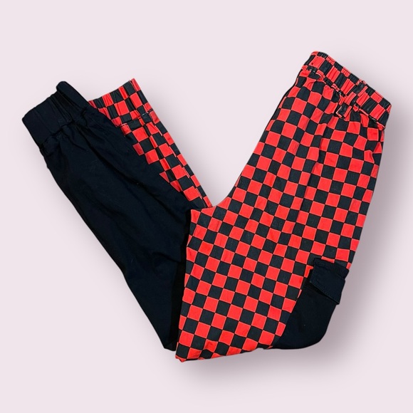 Hot Topic Red Plaid Split Leg Womens Size S Harley Quinn style Pant - Picture 5 of 7